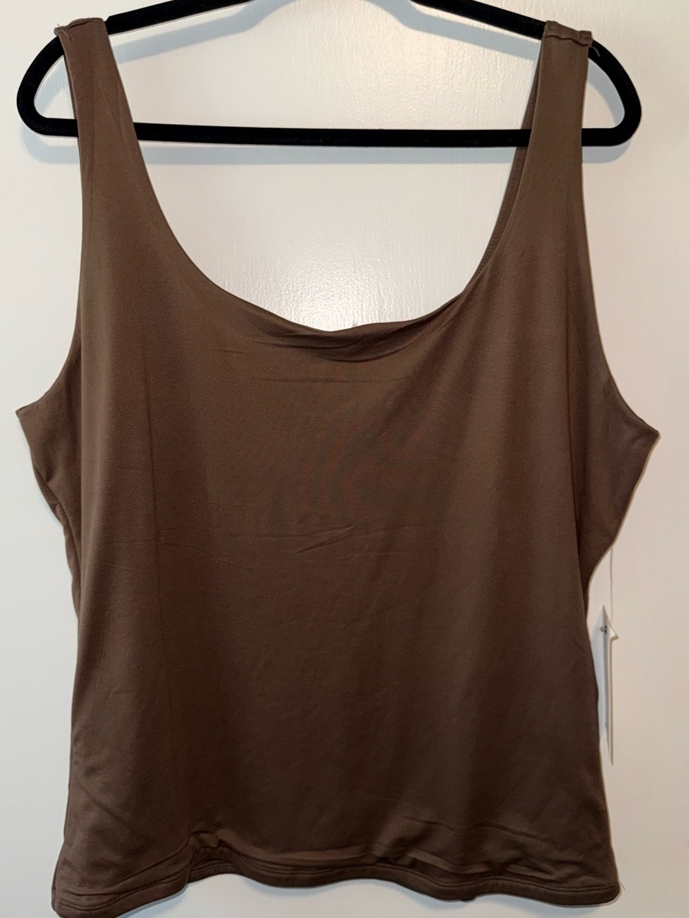 OrangeKiss Brown Scoop Neck Cropped Tank Top